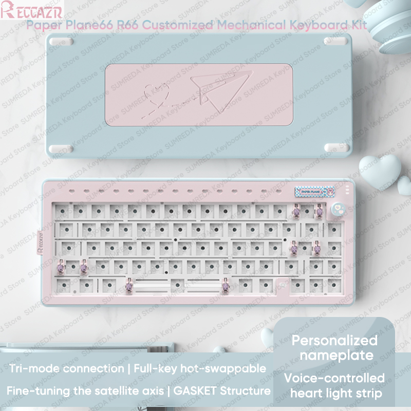 RECCAZR R66 Paper Plane66 مجمو - مراجعة Gaming Keyboard Hot Swappable وسعره
