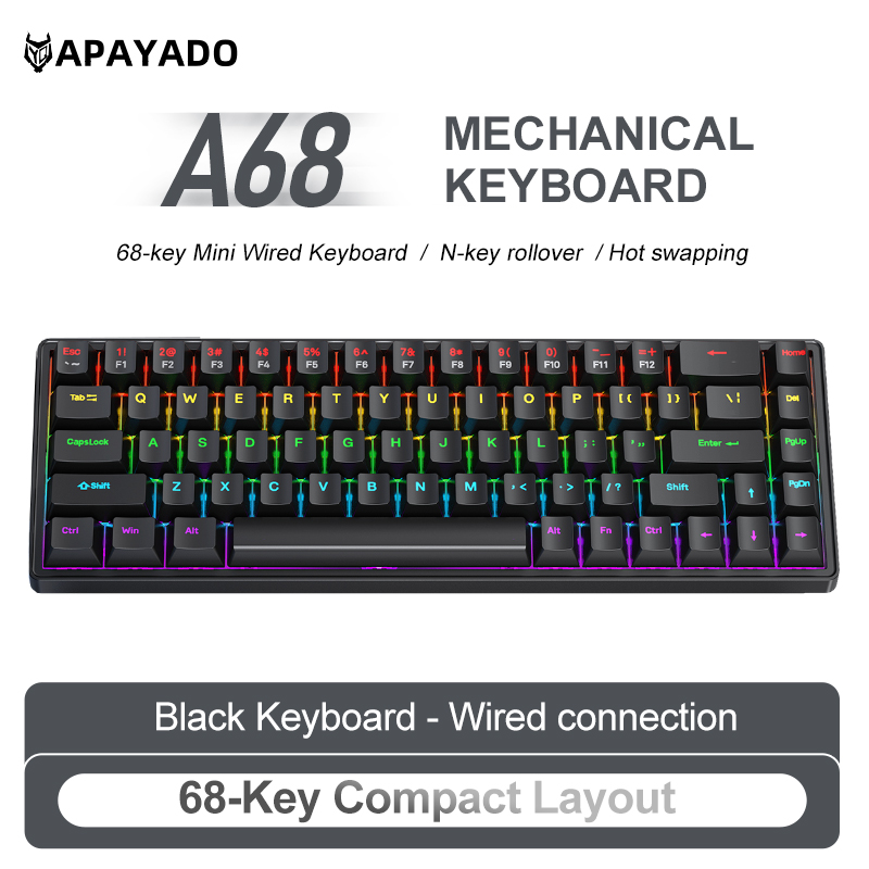لوحة مفاتيح ميكانيكية سلكية AP - مراجعة Keyboard Gaming Blue Switch وسعره